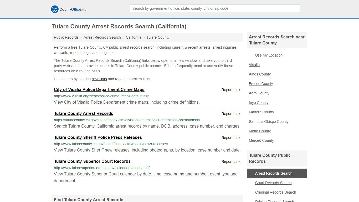Arrest Records Search - Tulare County, CA (Arrests & Mugshots)
